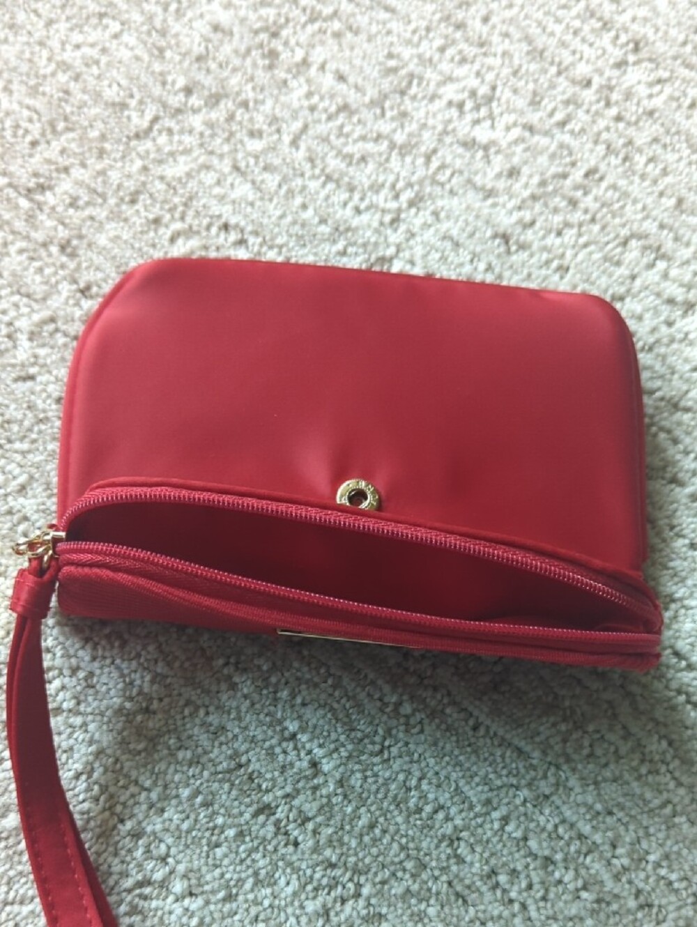 Giorgio Armani Red Fold-Over Wristlet with Gold Plaque - Picture 7 of 7